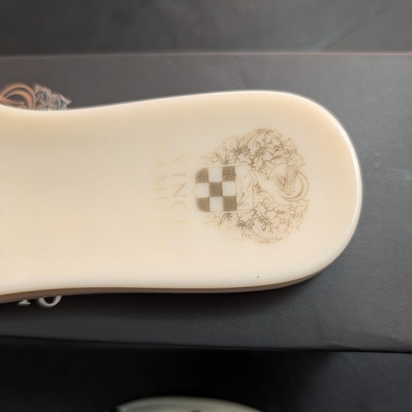 Vince Camuto Cream Studded Women's Slide Sandals - Picture 3 of 5